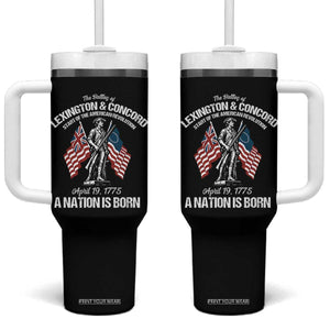 Battle of Lexington and Concord Tumbler With Handle American Revolution April 19 1775 Patriotic TS02 One Size: 40 oz Black Print Your Wear