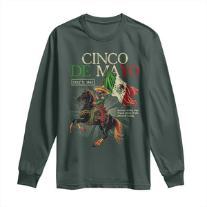 Battle of Puebla Cinco De Mayo Long Sleeve Shirt May 5 1862 Mexican History TS10 Dark Forest Green Print Your Wear