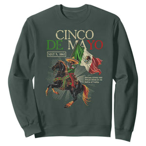 Battle of Puebla Cinco De Mayo Sweatshirt May 5 1862 Mexican History TS10 Dark Forest Green Print Your Wear