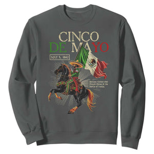 Battle of Puebla Cinco De Mayo Sweatshirt May 5 1862 Mexican History TS10 Dark Heather Print Your Wear