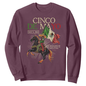 Battle of Puebla Cinco De Mayo Sweatshirt May 5 1862 Mexican History TS10 Maroon Print Your Wear