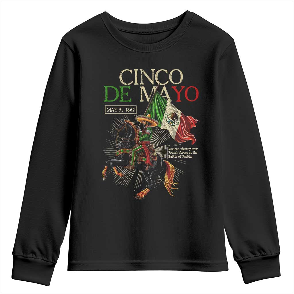 Battle of Puebla Cinco De Mayo Youth Sweatshirt May 5 1862 Mexican History TS10 Black Print Your Wear