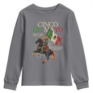 Battle of Puebla Cinco De Mayo Youth Sweatshirt May 5 1862 Mexican History TS10 Charcoal Print Your Wear