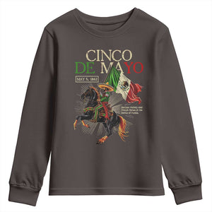 Battle of Puebla Cinco De Mayo Youth Sweatshirt May 5 1862 Mexican History TS10 Dark Chocolate Print Your Wear