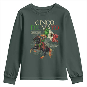 Battle of Puebla Cinco De Mayo Youth Sweatshirt May 5 1862 Mexican History TS10 Dark Forest Green Print Your Wear