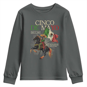 Battle of Puebla Cinco De Mayo Youth Sweatshirt May 5 1862 Mexican History TS10 Dark Heather Print Your Wear