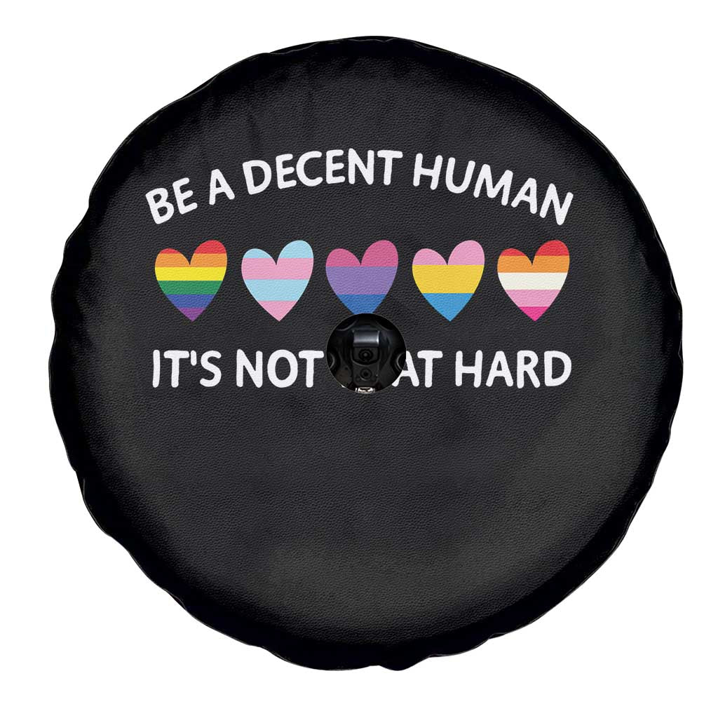 Be A Decent Human It's Not That Hard Spare Tire Cover LGBT Heart Retro Human Rights TS10 Print Your Wear