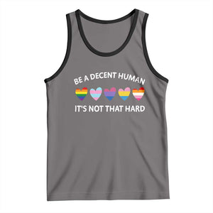 Be A Decent Human It's Not That Hard Tank Top LGBT Heart Retro Human Rights TS10 Deep Heather Black Print Your Wear