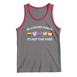 Be A Decent Human It's Not That Hard Tank Top LGBT Heart Retro Human Rights TS10 Deep Heather Red Print Your Wear