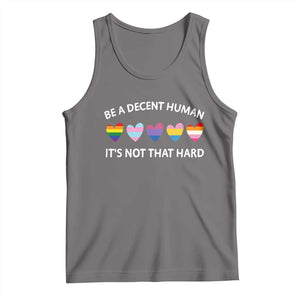 Be A Decent Human It's Not That Hard Tank Top LGBT Heart Retro Human Rights TS10 Deep Heather Print Your Wear
