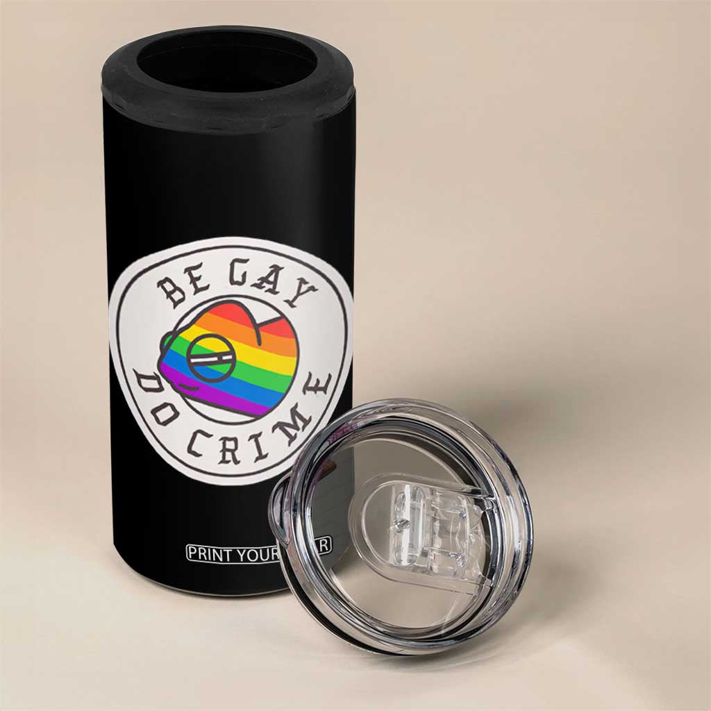 Be Gay Do Crime Rainbow Chameleon LGBTQ Pride Flag 4 in 1 Can Cooler Tumbler TS10 Print Your Wear