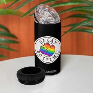 Be Gay Do Crime Rainbow Chameleon LGBTQ Pride Flag 4 in 1 Can Cooler Tumbler TS10 Print Your Wear