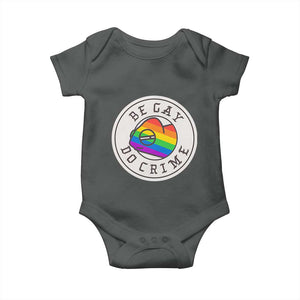 Be Gay Do Crime Rainbow Chameleon LGBTQ Pride Flag Baby Onesie TS10 Dark Heather Print Your Wear