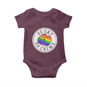 Be Gay Do Crime Rainbow Chameleon LGBTQ Pride Flag Baby Onesie TS10 Maroon Print Your Wear
