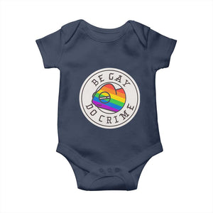 Be Gay Do Crime Rainbow Chameleon LGBTQ Pride Flag Baby Onesie TS10 Navy Print Your Wear