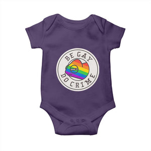Be Gay Do Crime Rainbow Chameleon LGBTQ Pride Flag Baby Onesie TS10 Purple Print Your Wear