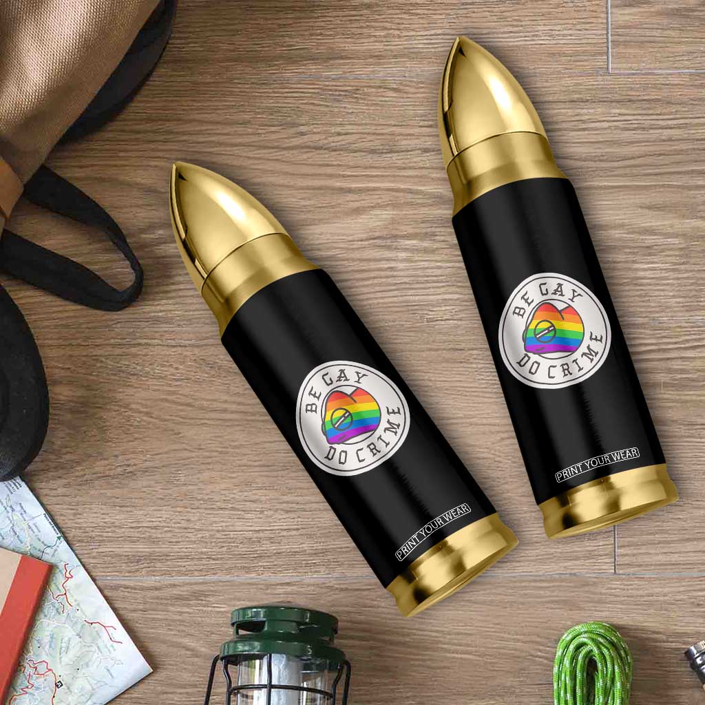 Be Gay Do Crime Rainbow Chameleon LGBTQ Pride Flag Bullet Tumbler TS10 Print Your Wear