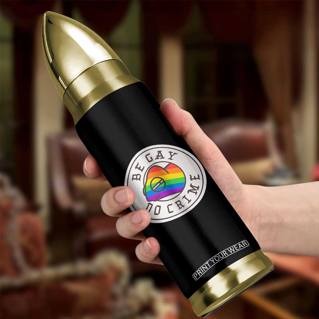 Be Gay Do Crime Rainbow Chameleon LGBTQ Pride Flag Bullet Tumbler TS10 Print Your Wear