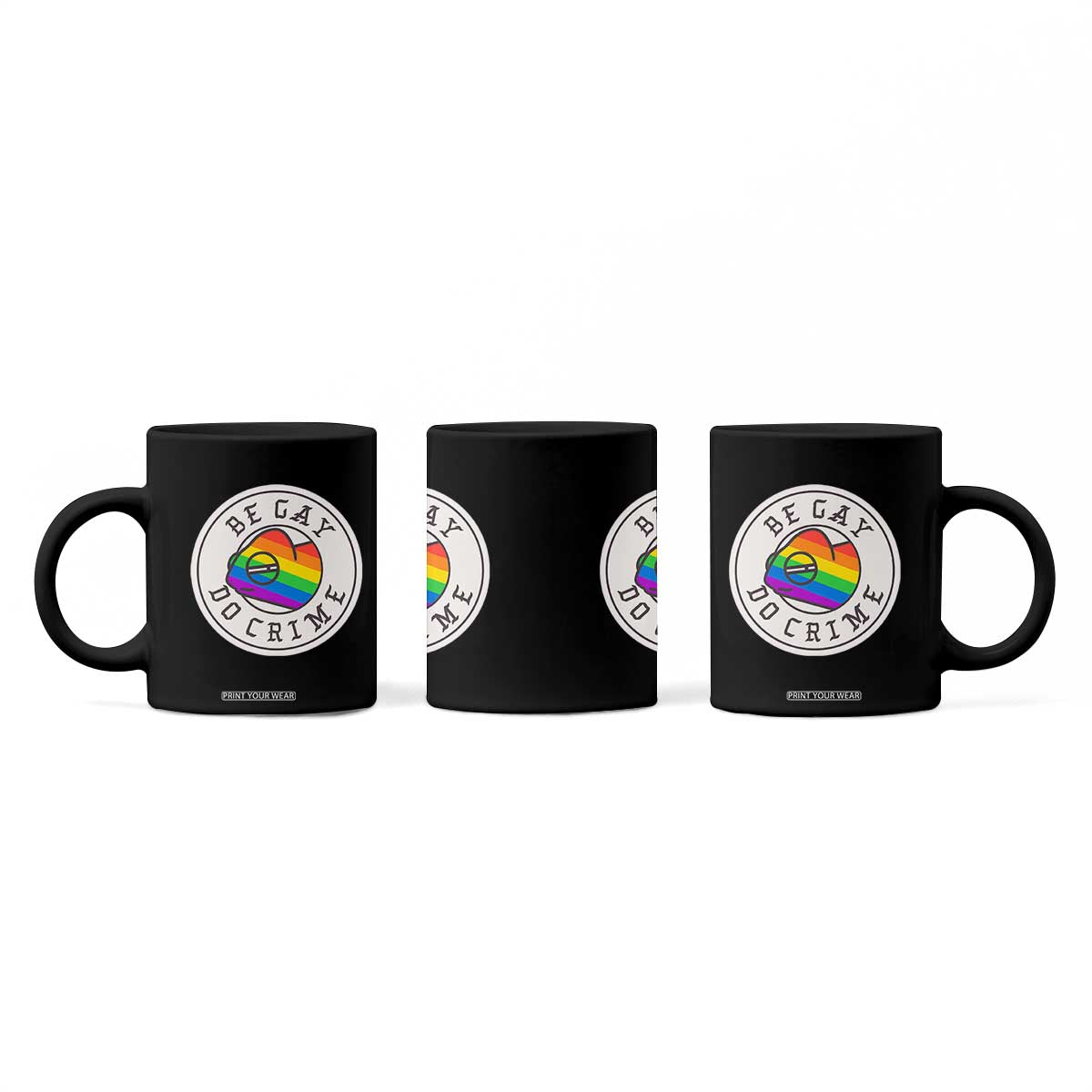 Be Gay Do Crime Rainbow Chameleon LGBTQ Pride Flag Coffee Mug TS10 Print Your Wear