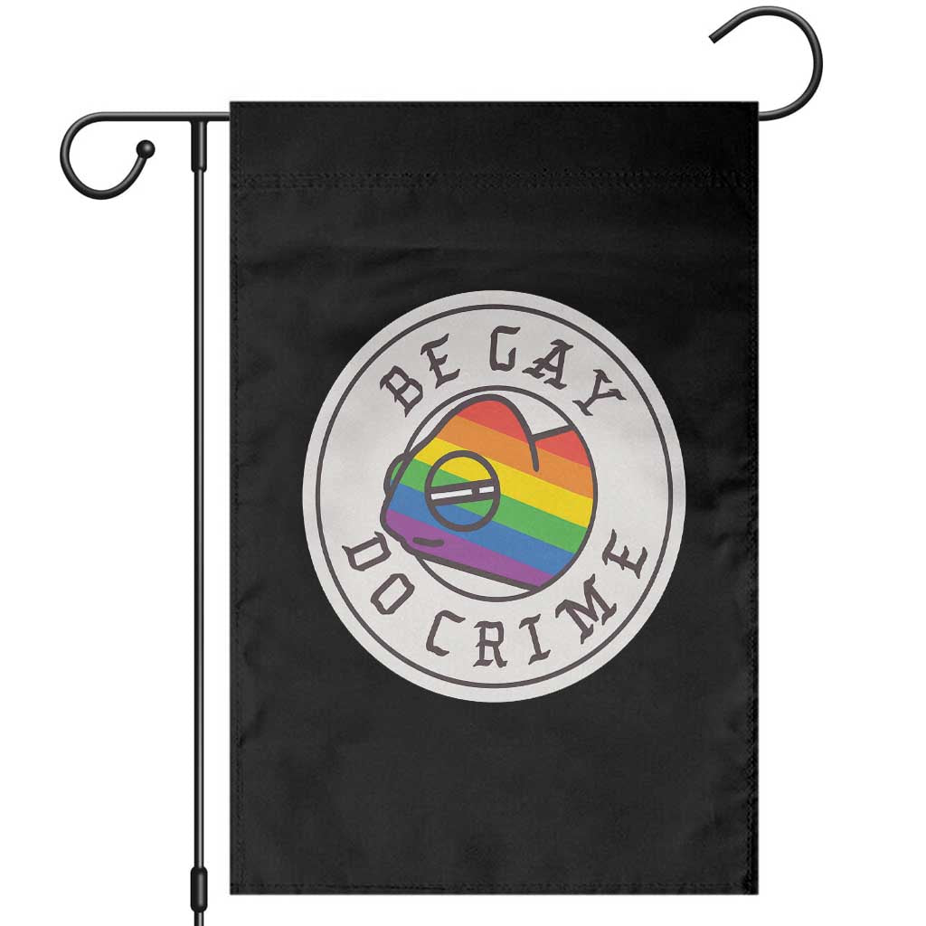 Be Gay Do Crime Rainbow Chameleon LGBTQ Pride Flag Garden Flag TS10 Black Print Your Wear