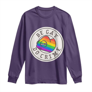 Be Gay Do Crime Rainbow Chameleon LGBTQ Pride Flag Long Sleeve Shirt TS10 Purple Print Your Wear