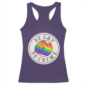 Be Gay Do Crime Rainbow Chameleon LGBTQ Pride Flag Racerback Tank Top TS10 Purple Print Your Wear