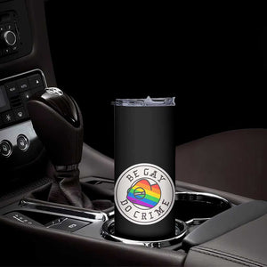 Be Gay Do Crime Rainbow Chameleon LGBTQ Pride Flag Skinny Tumbler TS10 Print Your Wear