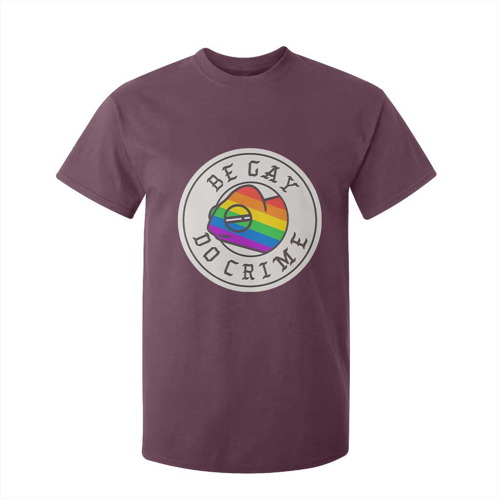 Be Gay Do Crime Rainbow Chameleon LGBTQ Pride Flag T Shirt For Kid TS10 Maroon Print Your Wear