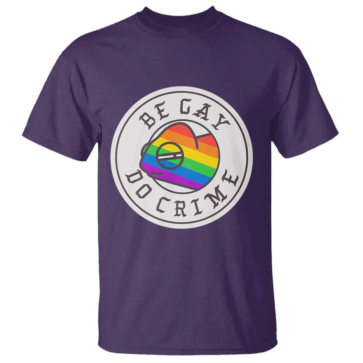 Be Gay Do Crime Rainbow Chameleon LGBTQ Pride Flag T Shirt TS10 Purple Print Your Wear