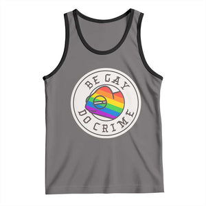 Be Gay Do Crime Rainbow Chameleon LGBTQ Pride Flag Tank Top TS10 Deep Heather Black Print Your Wear