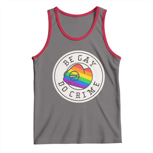 Be Gay Do Crime Rainbow Chameleon LGBTQ Pride Flag Tank Top TS10 Deep Heather Red Print Your Wear