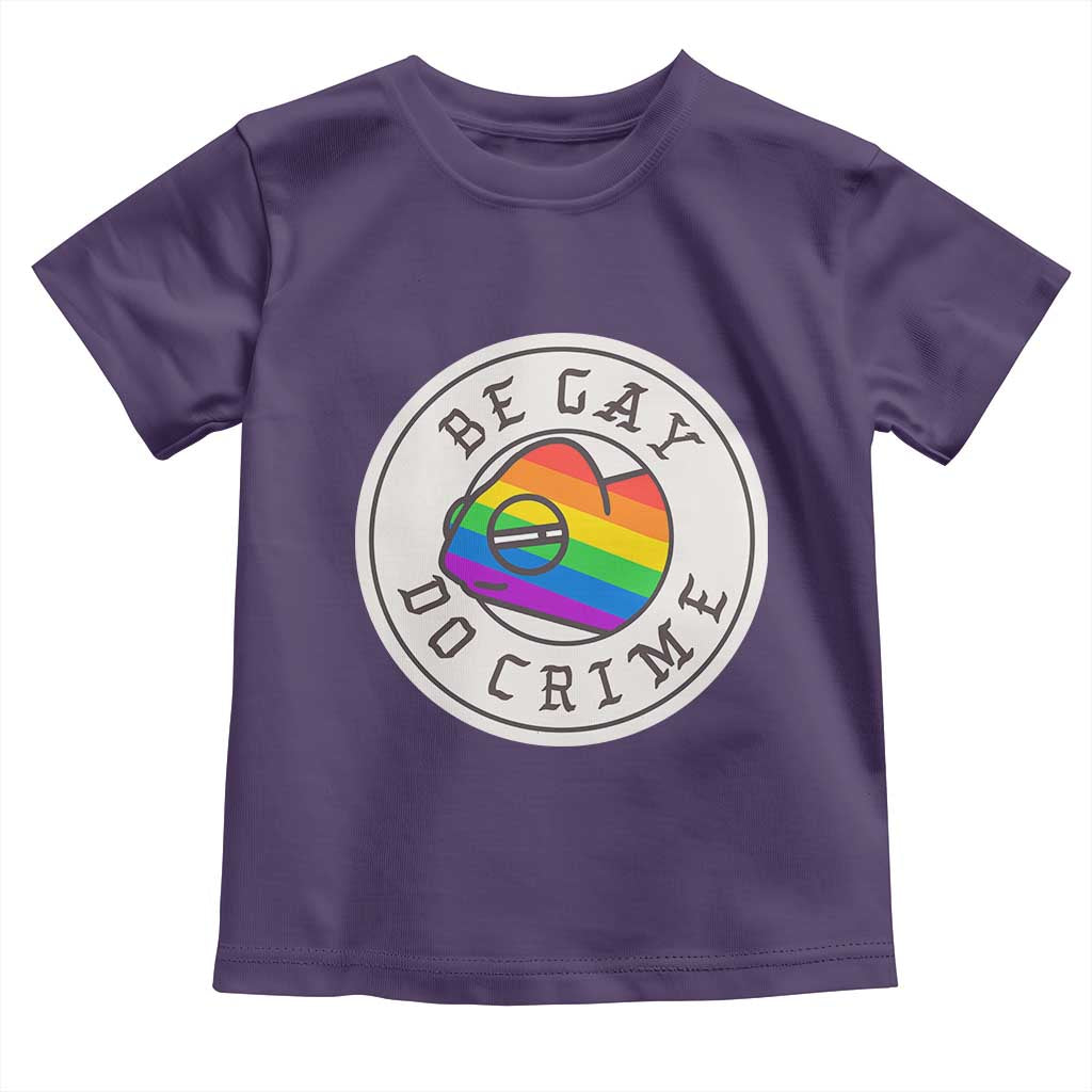 Be Gay Do Crime Rainbow Chameleon LGBTQ Pride Flag Toddler T Shirt TS10 Purple Print Your Wear
