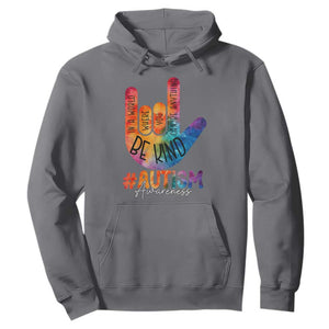 Be Kind ASL Autism Awareness Hoodie Love Sign Language Hand Tie Dye TS10 Charcoal Print Your Wear
