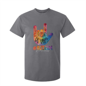Be Kind ASL Autism Awareness T Shirt For Kid Love Sign Language Hand Tie Dye TS10 Charcoal Print Your Wear