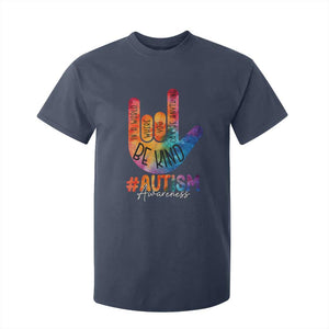 Be Kind ASL Autism Awareness T Shirt For Kid Love Sign Language Hand Tie Dye TS10 Navy Print Your Wear
