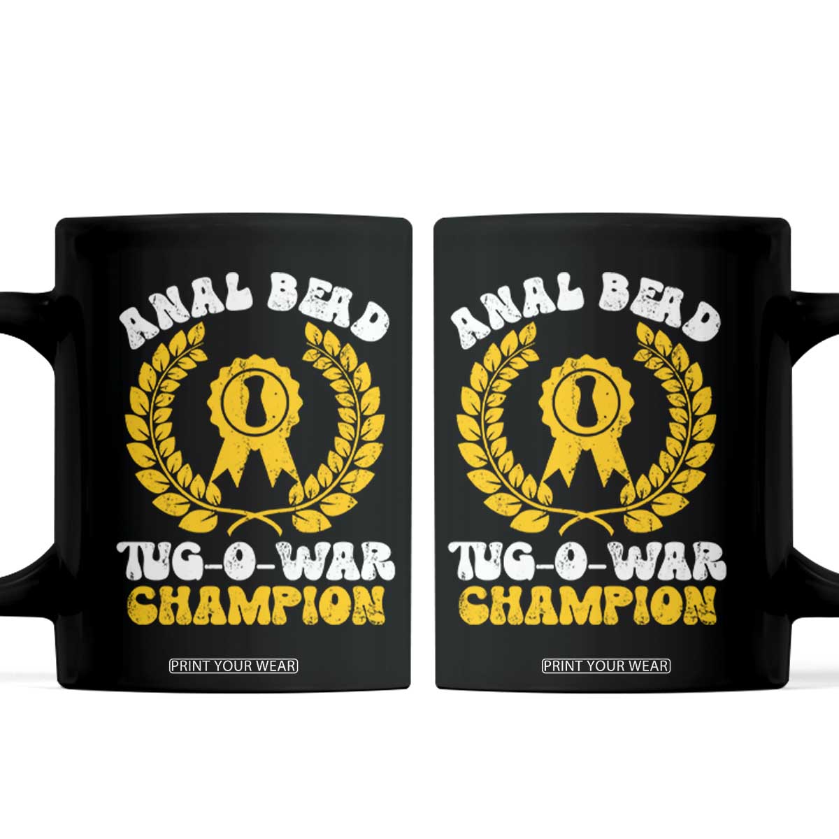 Bead Tug O War Champion Coffee Mug Funny Sarcastic Saying Weird Gag Gift TS10 Black Print Your Wear