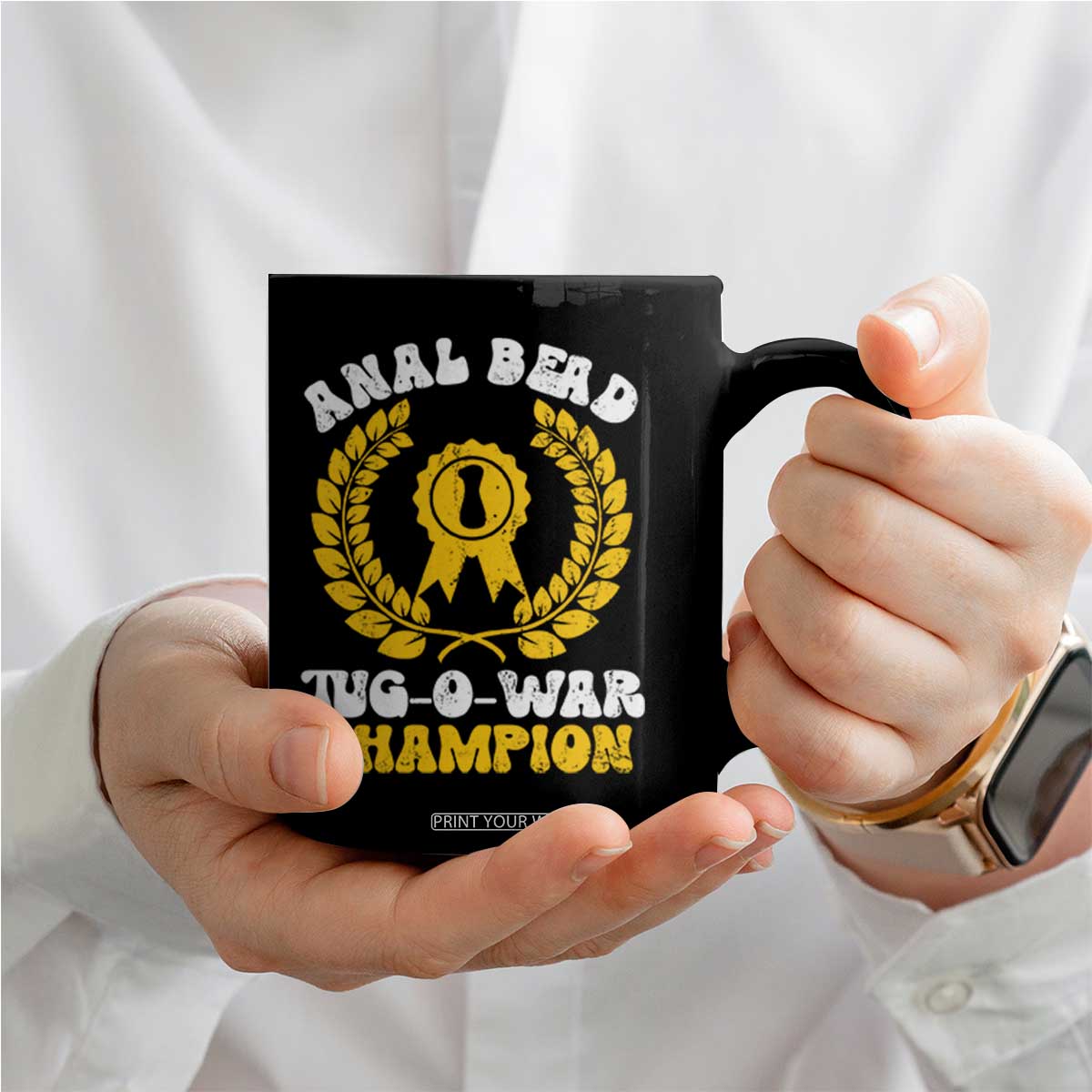 Bead Tug O War Champion Coffee Mug Funny Sarcastic Saying Weird Gag Gift TS10 Print Your Wear