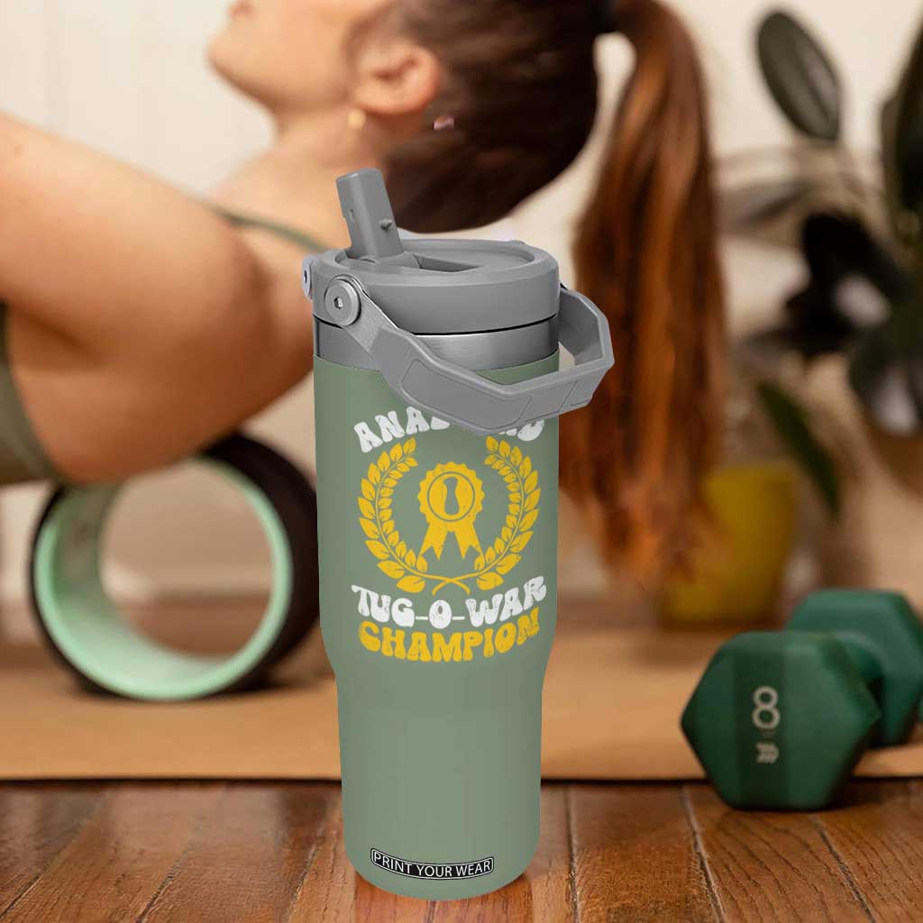 Bead Tug O War Champion Flip Straw Tumbler Funny Sarcastic Saying Weird Gag Gift TS10 One Size: 30 oz Moss Green Print Your Wear