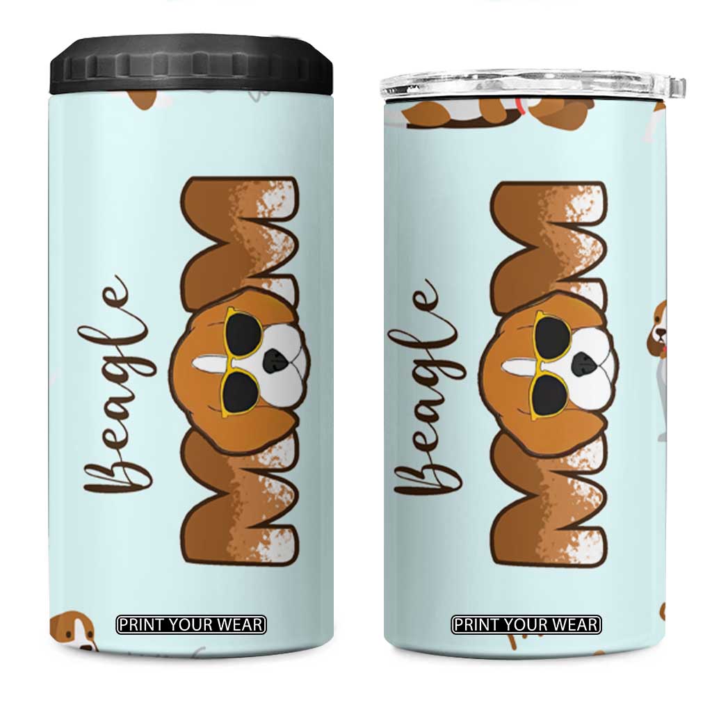 Beagle Dog Mom 4 in 1 Can Cooler Tumbler Funny Dog Lover Mothers Day Gifts TB10 One Size: 16 oz Blue Print Your Wear