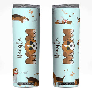 Beagle Dog Mom Skinny Tumbler Funny Dog Lover Mothers Day Gifts TB10 Blue Print Your Wear