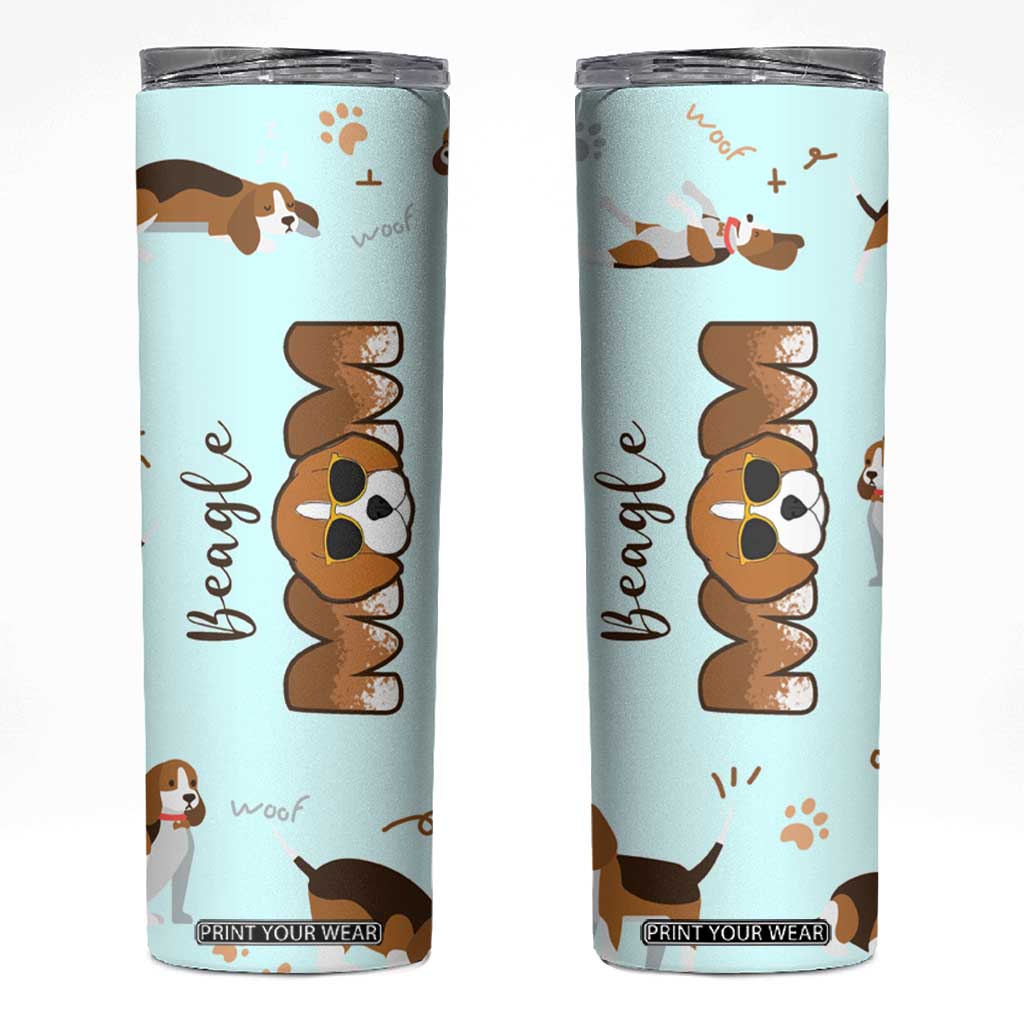 Beagle Dog Mom Skinny Tumbler Funny Dog Lover Mothers Day Gifts TB10 Blue Print Your Wear