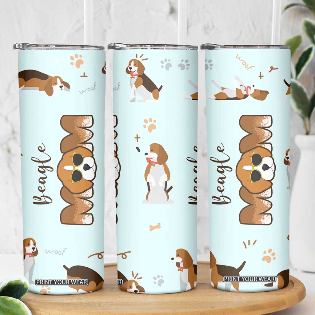 Beagle Dog Mom Skinny Tumbler Funny Dog Lover Mothers Day Gifts TB10 Print Your Wear