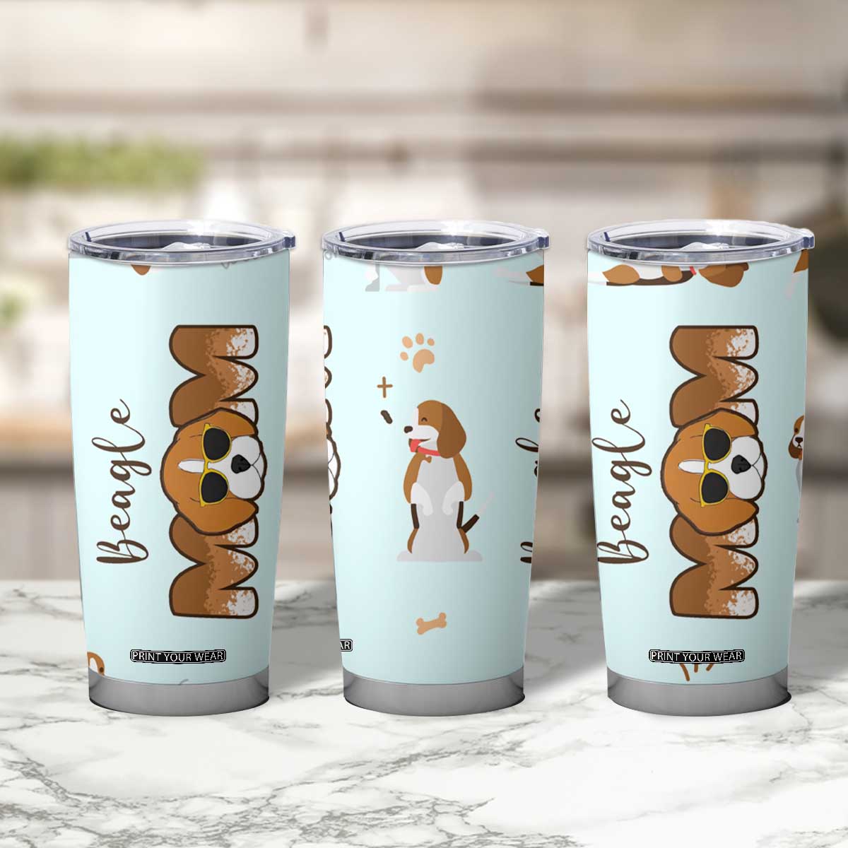Beagle Dog Mom Tumbler Cup Funny Dog Lover Mothers Day Gifts TB10 Print Your Wear