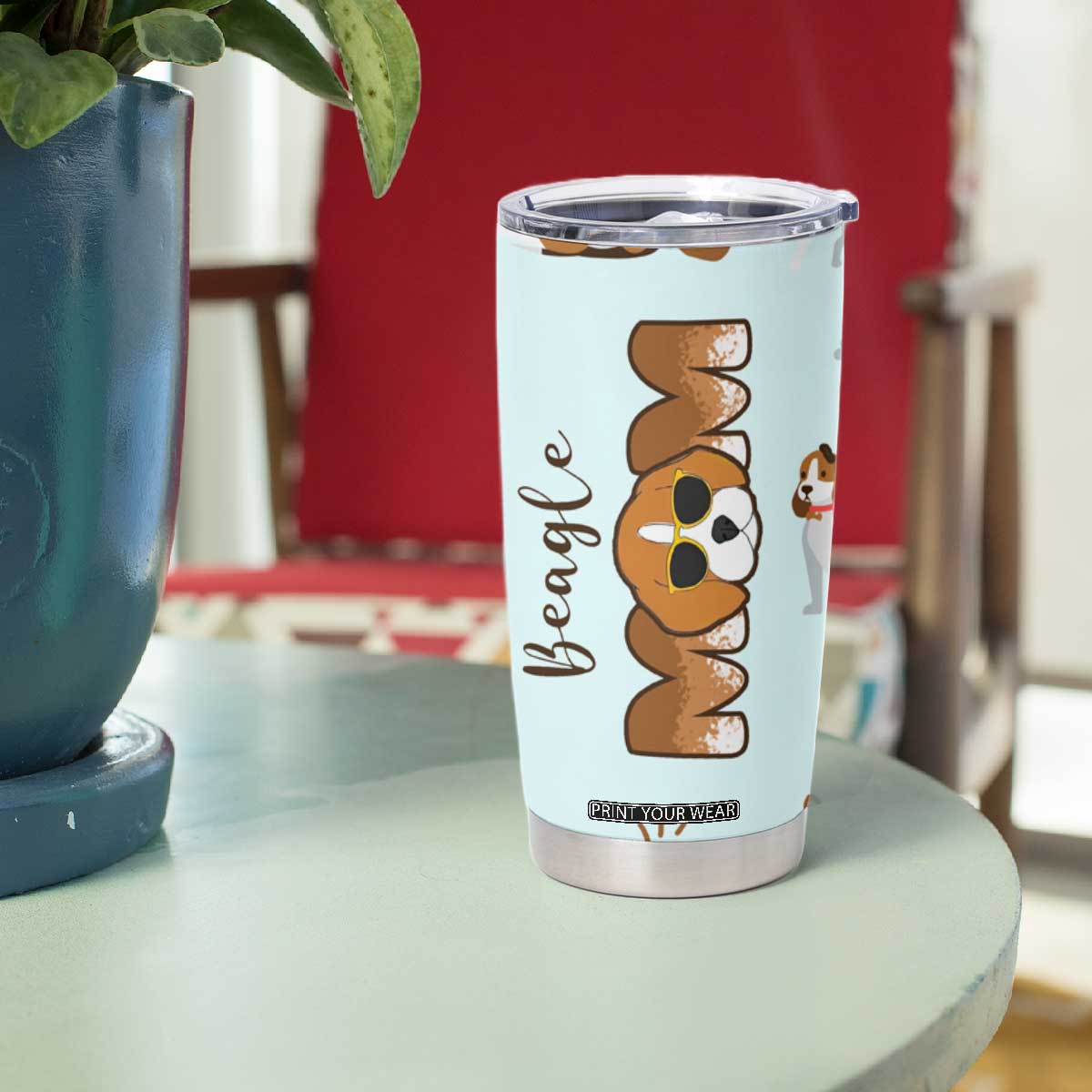 Beagle Dog Mom Tumbler Cup Funny Dog Lover Mothers Day Gifts TB10 Print Your Wear
