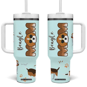 Beagle Dog Mom Tumbler With Handle Funny Dog Lover Mothers Day Gifts TB10 One Size: 40 oz Blue Print Your Wear