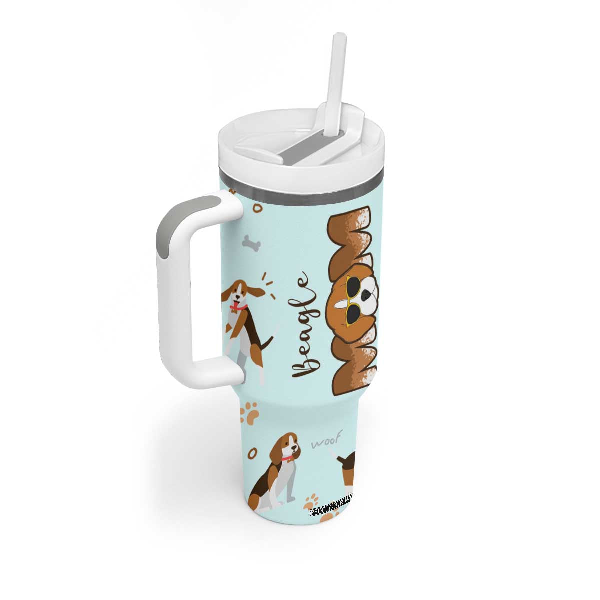 Beagle Dog Mom Tumbler With Handle Funny Dog Lover Mothers Day Gifts TB10 Print Your Wear
