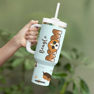 Beagle Dog Mom Tumbler With Handle Funny Dog Lover Mothers Day Gifts TB10 Print Your Wear