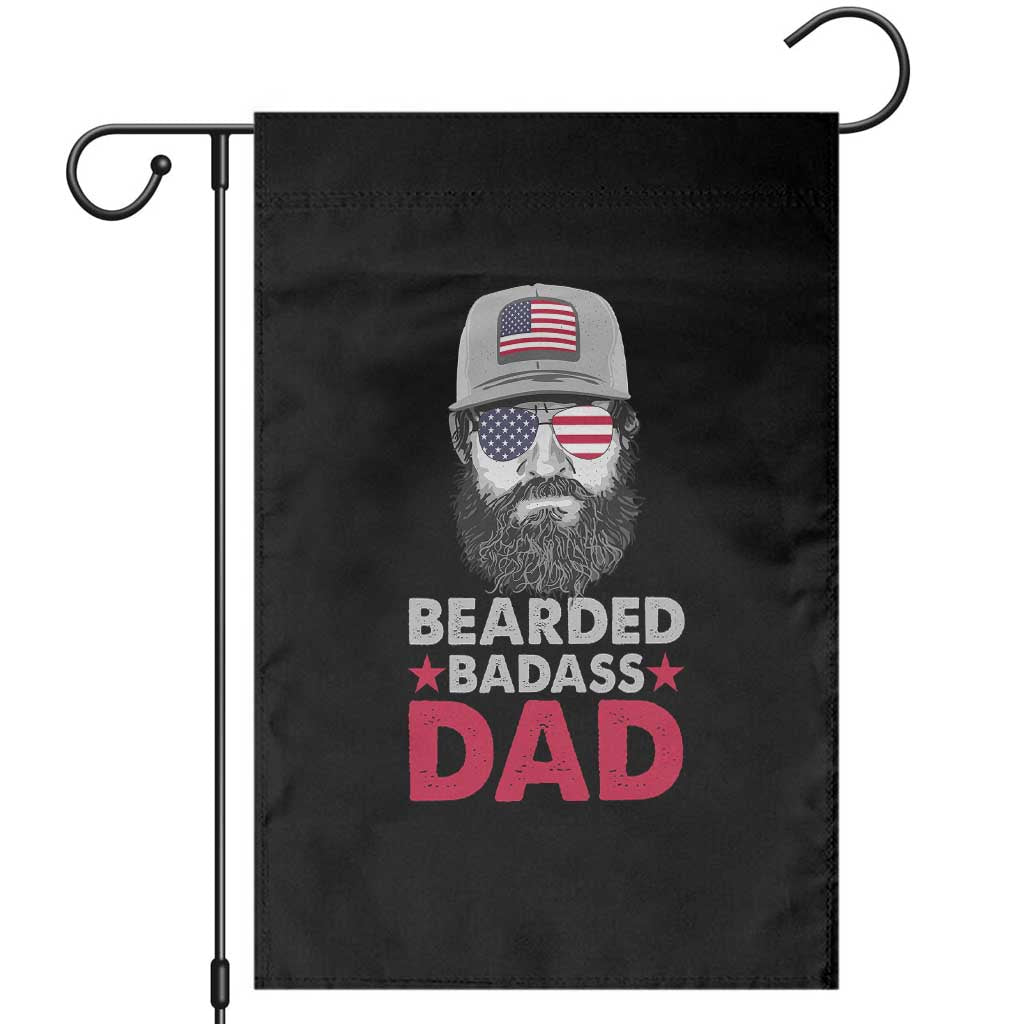 Bearded Badass American Dad Garden Flag Funny 4th July US for Men TS02 Black Print Your Wear