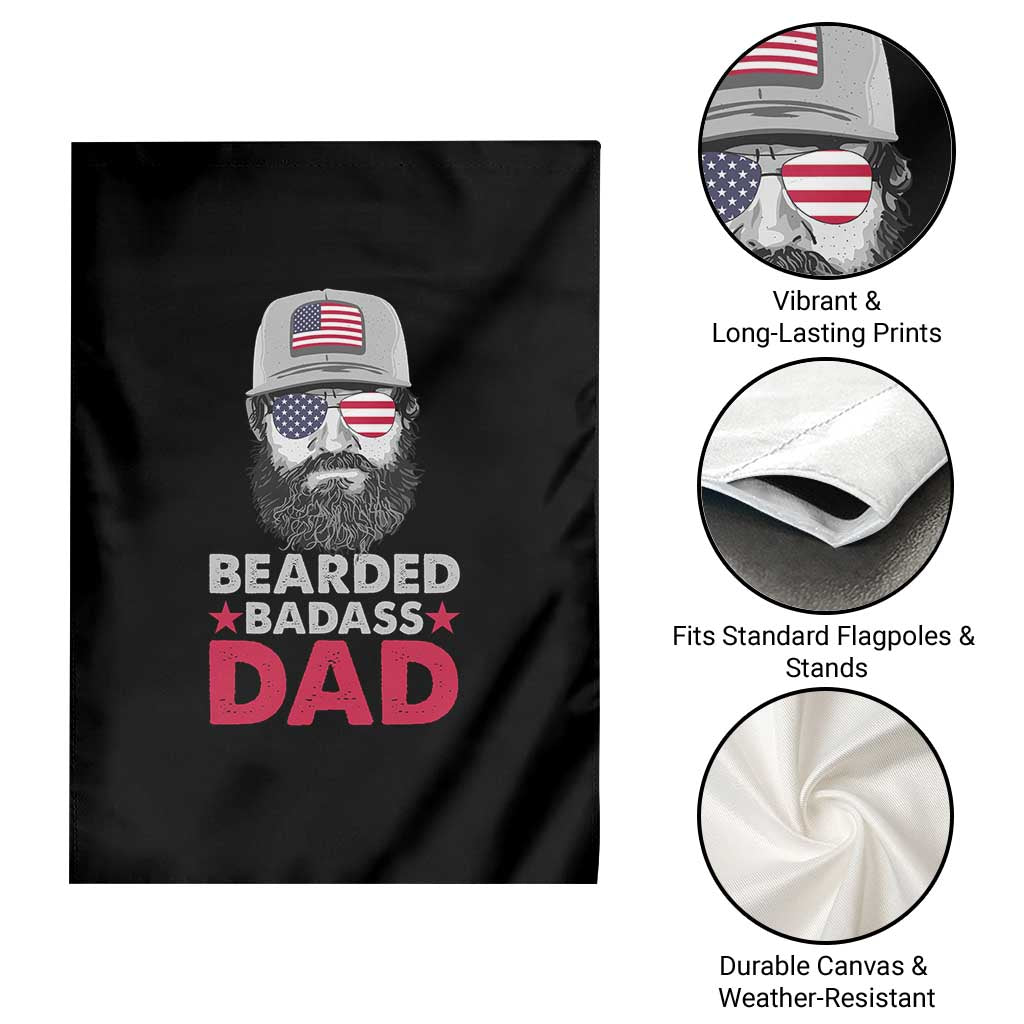 Bearded Badass American Dad Garden Flag Funny 4th July US for Men TS02 Print Your Wear