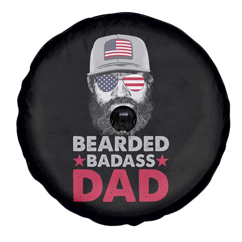 Bearded Badass American Dad Spare Tire Cover Funny 4th July US for Men TS02 Print Your Wear
